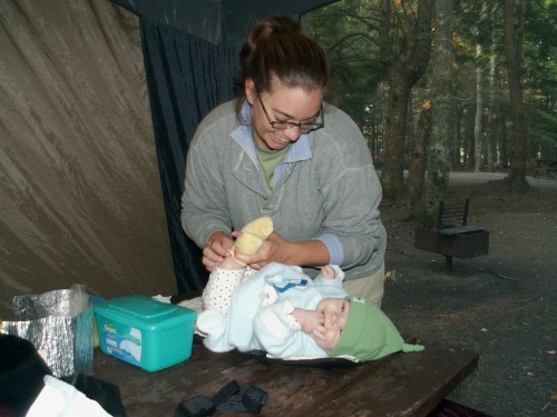 Morning diaper change