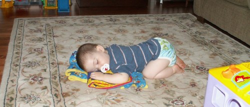 1-year-old ET asleep in the living room. I wonder what he was dreaming about then.