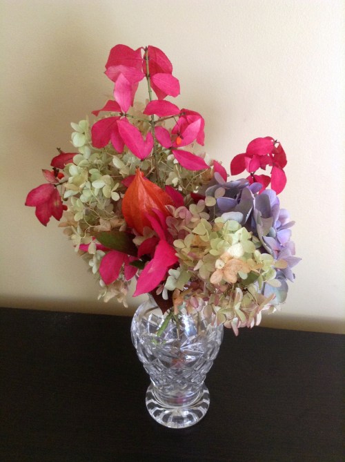 Thanksgiving centerpiece from our backyard.